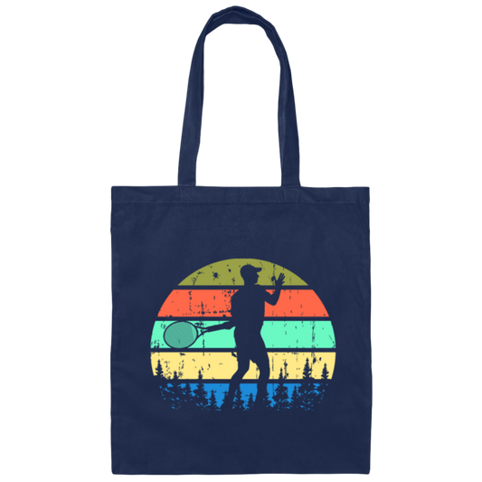 Retro Tennis, Tennis Coach Gift Canvas Tote Bag