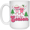 It's The Season, Tis The Season, Pink Christmas, Xmas Cup White Mug