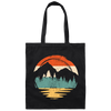 Vintage Mountain, Beach River Forest, Natural Retro, Sunset Cool Canvas Tote Bag
