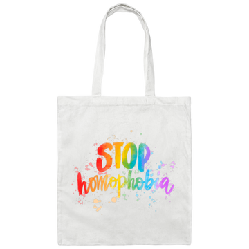 Love Homophobia, Be Kind, Love LGBT, Pride Month Canvas Tote Bag