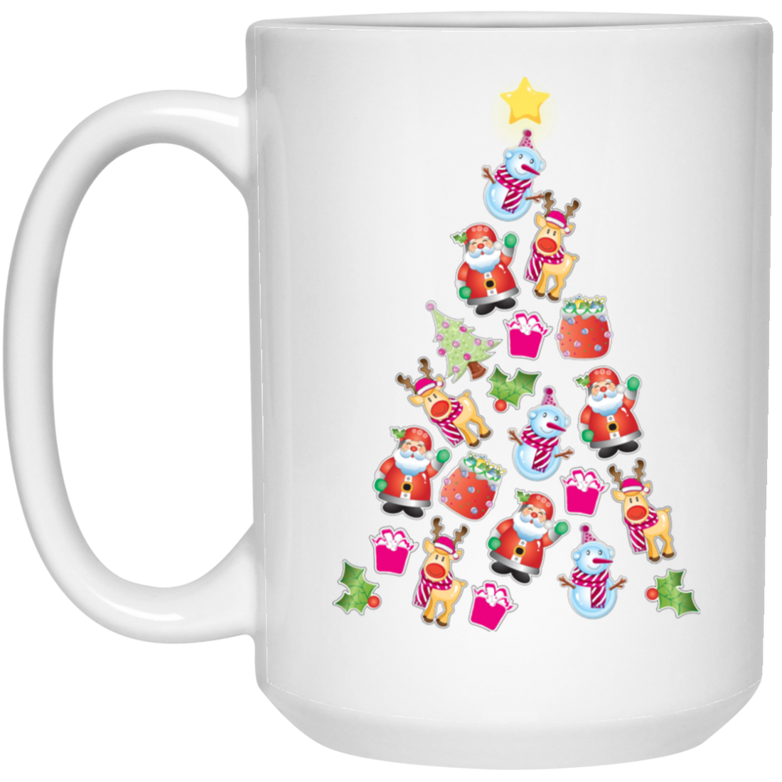 Christmas Tree Made By Xmas Element, Love Christmas Tree, Merry Christmas, Trendy Christmas White Mug