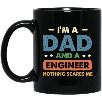 Engineer Gift, Funny Engineering Dad Father Engineer Men Black Mug