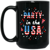 American Party, American Flag, 4th July Anniversary Black Mug