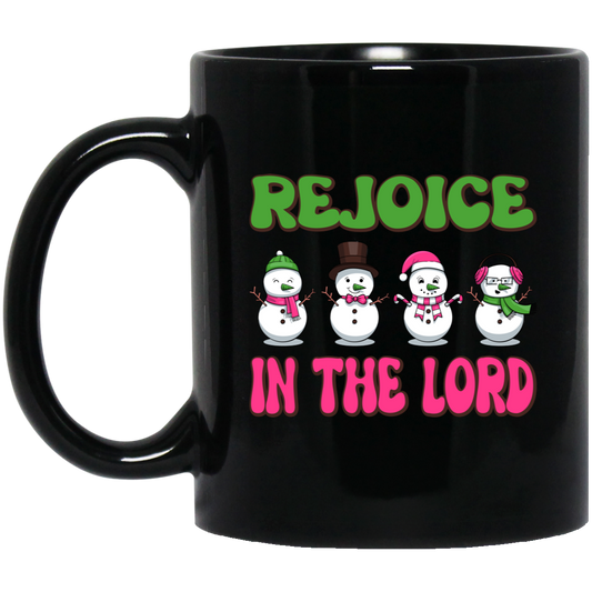 Rejoice In The Lord, Love Snowman, Four Snowman, Set Of Snowman, Merry Christmas, Trendy Christmas Black Mug