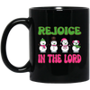 Rejoice In The Lord, Love Snowman, Four Snowman, Set Of Snowman, Merry Christmas, Trendy Christmas Black Mug