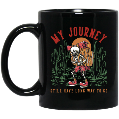 My Journey Still Have Long Way To Go, Skeleton Cowboy Black Mug