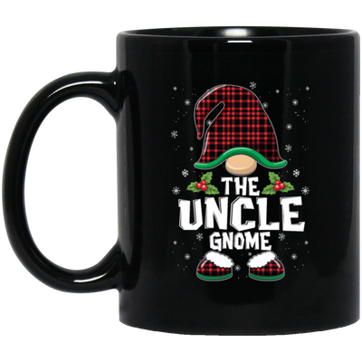 The Uncle Gnome Present For Family, Xmas Cute Gnome Lover Black Mug