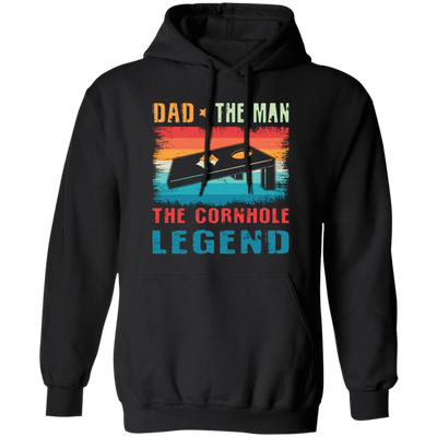 Retro Dad, The Man, The Cornhole Legend, Retro Cornhole Pullover Hoodie