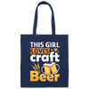 This Girl Love Craft Beer, Beer Lover, Retro Beer Canvas Tote Bag