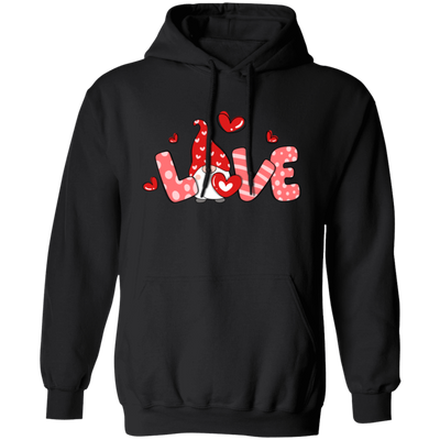 Love Gnome, Love You, Valentine Gnome, Cute Love, Valentine's Day, Trendy Valentine Pullover Hoodie