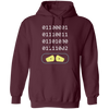 Binary Number, Love Binary, Number 0 And Number 1 Pullover Hoodie