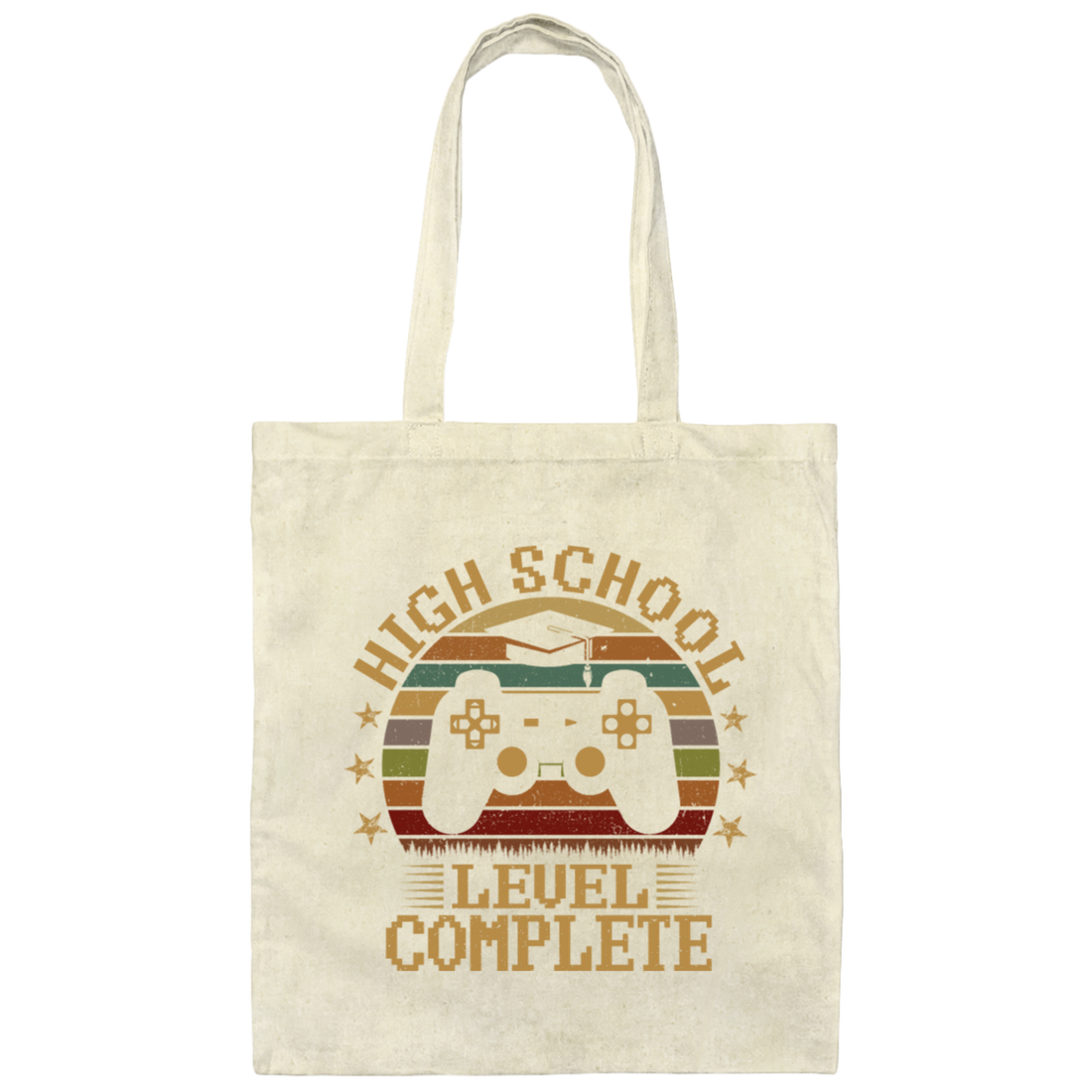 Retro High School Level Complete Gamer Graduation 2020 Canvas Tote Bag