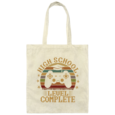 Retro High School Level Complete Gamer Graduation 2020 Canvas Tote Bag