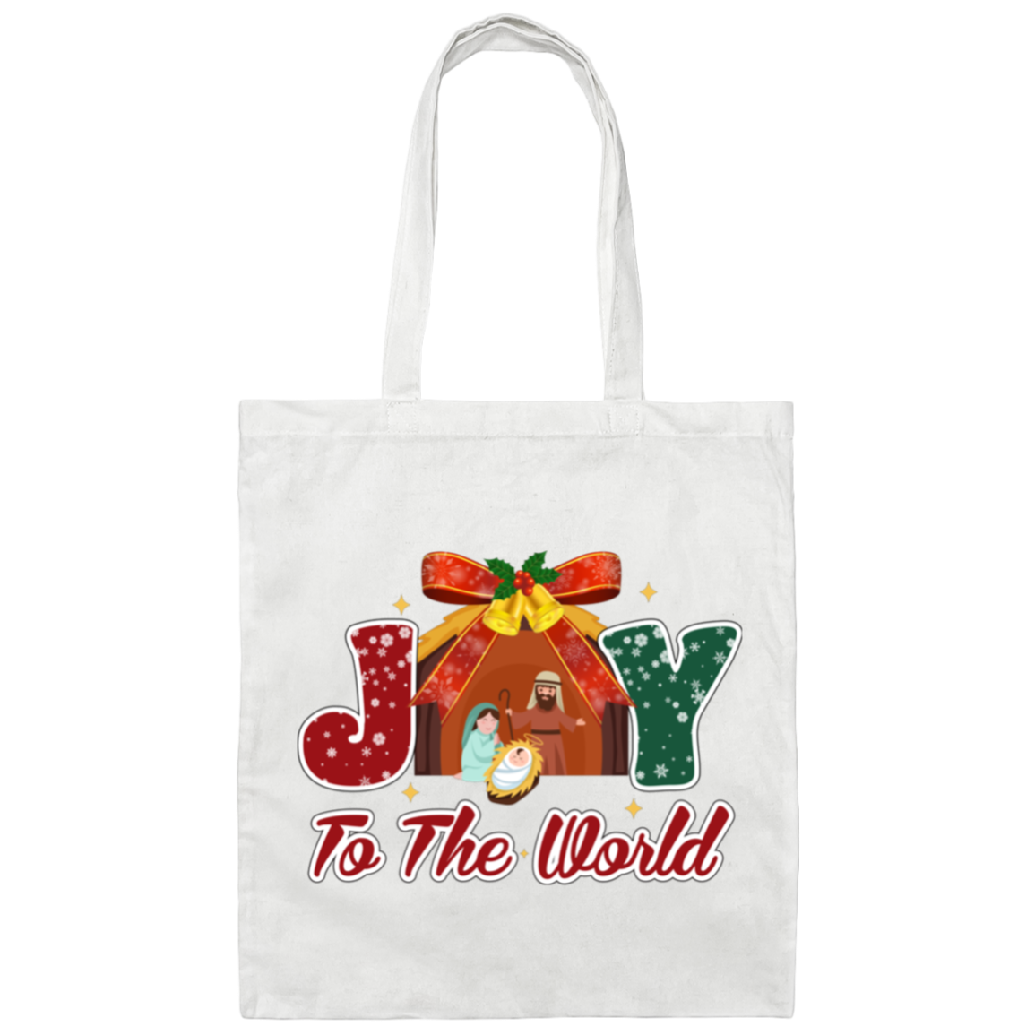 Joy To The World, Merry Xmas, Let Us Adore Him Canvas Tote Bag