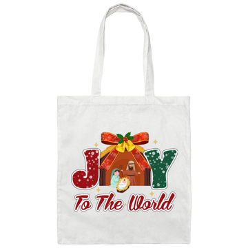 Joy To The World, Merry Xmas, Let Us Adore Him Canvas Tote Bag