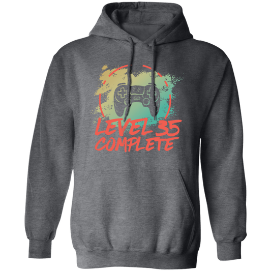 Level 35 Complete, Vintage 35th Wedding, Anniversary 35th, Best 35th Gift Pullover Hoodie