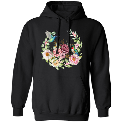 Hummingbird With Flower, Love Hummingbird, Beautiful Flowers Pullover Hoodie