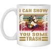 I Can Show You Some Trash Vintage, Retro Raccoon, Beer And Racoon White Mug