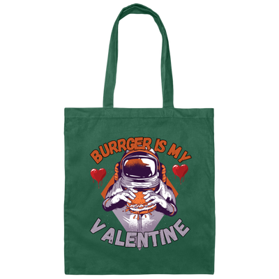 Burger Is My Valentine, Funny Valentine Gift Canvas Tote Bag