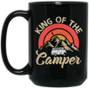 Like To Camp, King Of The Camper, Campsite Holiday Best Gift Black Mug