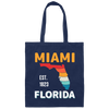 Miami Florida, Miami City, Florida Design, Retro Florida Canvas Tote Bag