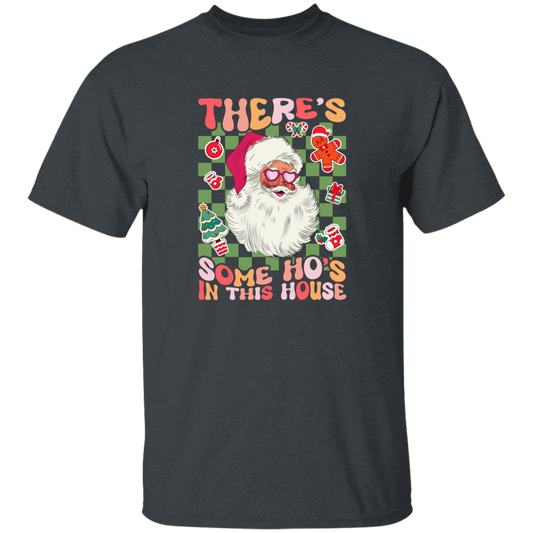 There's Some Ho's In This House, Cute Santa, Groovy Christmas Unisex T-Shirt