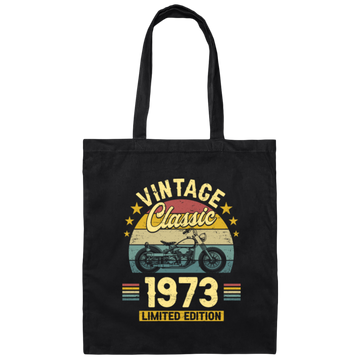 Vintage Gift 1973 Limited Edition Retro Gift Classic Motor Lover Canvas Tote Bag
