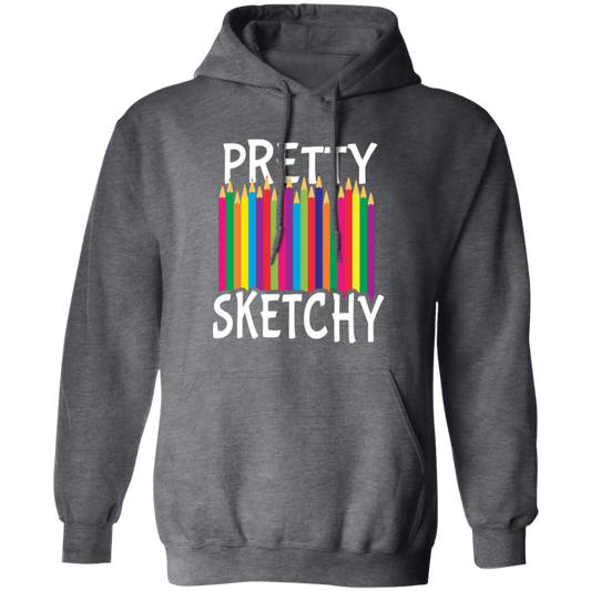 Pretty Sketchy, Color Pencils, Colorful, Sketching Pullover Hoodie