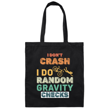 Retro Gravity Checks Cycopath Funny Cycling Pun Vintage Canvas Tote Bag