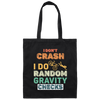 Retro Gravity Checks Cycopath Funny Cycling Pun Vintage Canvas Tote Bag