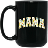 Mama Gift, Floral Mama, Mama Varsity, Mama Design, Mother's Day-yellow Black Mug