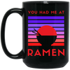 Love Ramen Noodle Abstract, Retro Feeling Hungry, Ramen Lover Black Mug