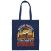 Weekend Forecast, Crappie Fishing With A Chance Of Drinking, Retro Fishing Canvas Tote Bag