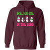 Rejoice In The Lord, Love Snowman, Four Snowman, Set Of Snowman, Merry Christmas, Trendy Christmas Pullover Hoodie