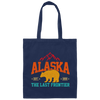 Cool Alaska The Last Frontier Grizzly Bear Souvenir Vintage Canvas Tote Bag