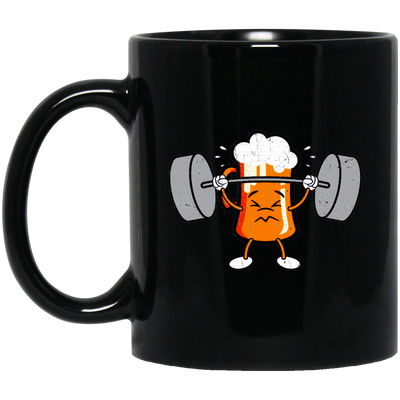 Beer Workout, Funny Beer Lover, Beer Love Gift, Beer Do Exercise Black Mug