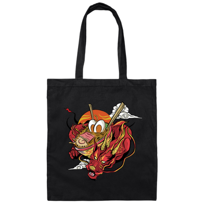 Japanese Dragon With Ramen Bowl Canvas Tote Bag