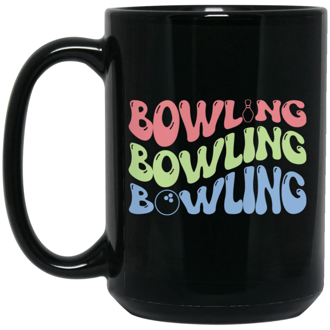 Bowling Player, Groovy Bowling, Love Bowling Black Mug