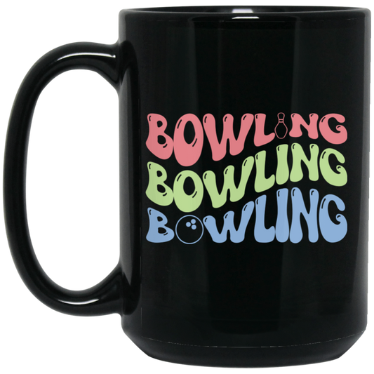 Bowling Player, Groovy Bowling, Love Bowling Black Mug