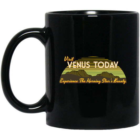 Venus Vintage, Space Experience, The Morning Star, Beauty Retro Space, Travel Planet Black Mug