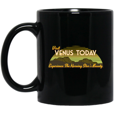 Venus Vintage, Space Experience, The Morning Star, Beauty Retro Space, Travel Planet Black Mug