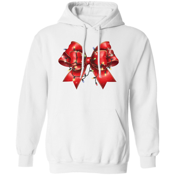 Red Bow, Christmas Light, Love Xmas, Bling Christmas Christmas Pullover Hoodie