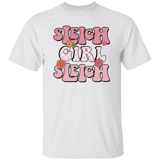 Sleigh Girl Sleigh, Pinky Sleigh, Groovy Sleigh, Pink Christmas Unisex T-Shirt