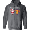 Merry Christmas, Funny Santa, Funny Reindeer, Winter Season Pullover Hoodie