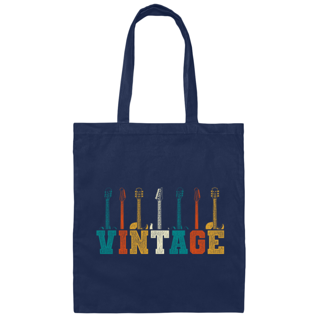 Retro Guitar, Musicians Living In The World Canvas Tote Bag