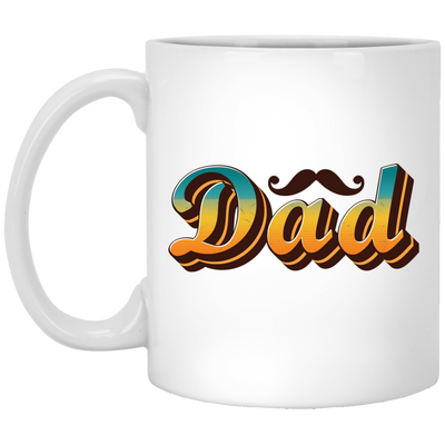 Retro Gift For Dad, With Black Beard, Father's Day Gift White Mug
