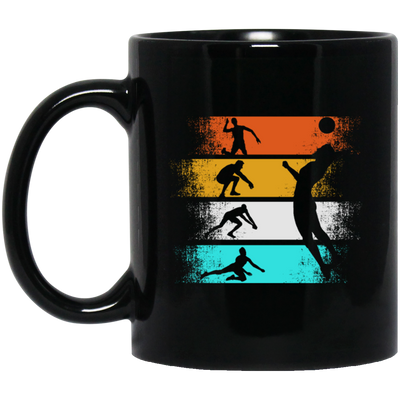 Retro Volleyball, Player Volleyball, Vintage The Ball, Volleyball Player Lover Black Mug