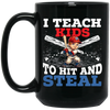 I Teach Kids To Hit And Steal, Super Baseball Player Black Mug