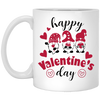 Happy Valentine's Day, Valentine Gnome, Cute Gnome, Valentine's Day, Trendy Valentine White Mug