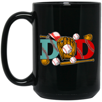 Dad Lover, Father's Day Gift, Love Baseball, Baseball team Black Mug